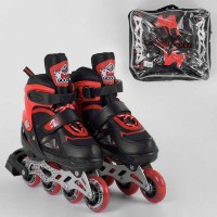 Ролики 8211-S Best Roller / розмір 30-33 / колір - ЧЕРВОНИЙ колеса PU, ПЕРЕДНЄ КОЛЕСО СВІТЛО, в сумці, d коліс - 6.5 см