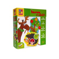 Міні-розвивашка з липучками "Їжачок у лісі" VT1804-45 укр "Vladi Toys" гра-шнурівка, 2 ігрові панелі, 10 елементів