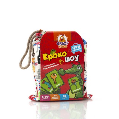 Дитяча гра в мішку "Крокошоу" (укр) VT8077-10 "Vladi Toys", 55 карт в магазині autoplus, з доставкою по Україні, краща ціна