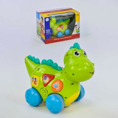 Динозаврик 6105 Huile Toys , їздить, розмовляє англійською мовою, програє мелодії та звуки, з підсвічуванням