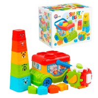 Іграшка для розвитку "Автобус" 0389 (9) "Technok Toys", сортер, куб, пірамідка, у коробці