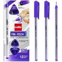Ручка масляна "TRI-TECH" Cello CL1003-12 фіолетова