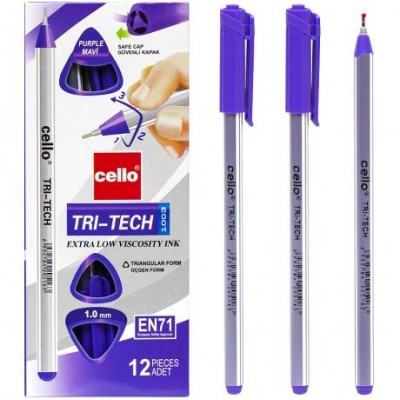 Ручка масляна "TRI-TECH" Cello CL1003-12 фіолетова у магазині autoplus, з доставкою по Україні, краща ціна