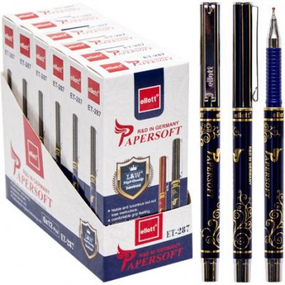 Ручка масляна "Papersoft" Ellot ET287-12 синя у магазині autoplus, з доставкою по Україні, краща ціна