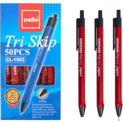 Ручка масляна "Tri Skip" Cello CL-1503-50 червона