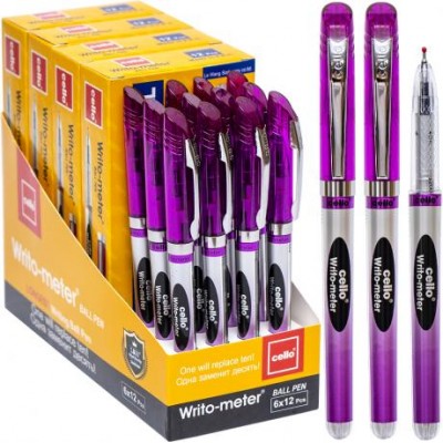 Ручка масляна "10км" Cello CL8048-12 фіолетова у магазині autoplus, з доставкою по Україні, краща ціна