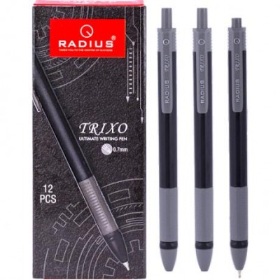 Ручка TRIXO чорний корпус, упак.12шт.стержень чорний