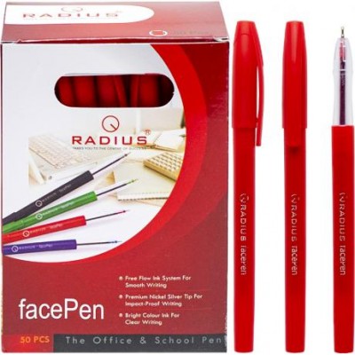 Ручка "FaсePen" RADIUS 50 штук, червона у магазині autoplus, з доставкою по Україні, краща ціна