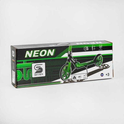 Самокат двоколісний "Skyper Neon" N-20673 (6) сталева рама, ручне гальмо, колеса PU діаметр 200мм, грипси гумові в магазині autoplus, з доставкою по Україні, краща ціна