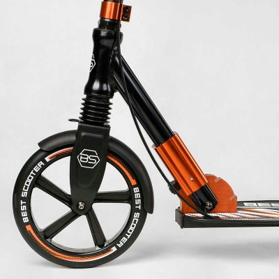 Самокат алюмінієвий Best Scooter 79740 (2) колеса PU, ФАРА, затискач керма, d передніх коліс - 230мм, d задніх коліс 200мм, 1 амортизатор передній в магазині autoplus, з доставкою по Україні, краща ціна