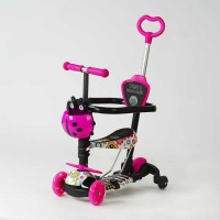 Самокат 5в1 LS-96302 Best Scooter, з ДОП. КОЛЕСАМИ, захисний бампер, PU колеса зі світлом