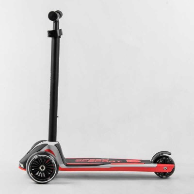 Самокат триколісний Best Scooter HW-00505 MAXI (6) знімне алюмінієве кермо, передні колеса PU 120х45мм. задні 80х50мм, зі світлом в магазині autoplus, з доставкою по Україні, краща ціна