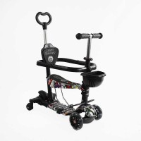 Самокат 5в1 LS-82755 Best Scooter, з ДОП. КОЛІСАМИ, захисний бампер, PU колеса зі світлом