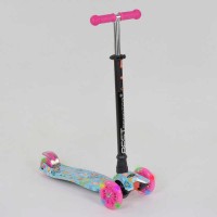 Самокат А 25533 / 779-1331 MAXI Best Scooter пластмасовий, 4 колеса PU, СВІТЛО, трубка керма алюмінієва, d = 12см