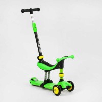 Самокат-велобіг 3в1 триколісний BS-30802 Best Scooter, 3 колеса PU зі світлом, сидіння, амортизатори, батьківська ручка