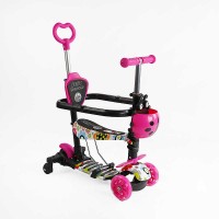 Самокат 5в1 LS-75160 Best Scooter, з ДОП. КОЛІСАМИ, захисний бампер, PU колеса зі світлом