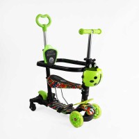 Самокат 5в1 LS-76235 Best Scooter, з ДОП. КОЛІСАМИ, захисний бампер, PU колеса зі світлом