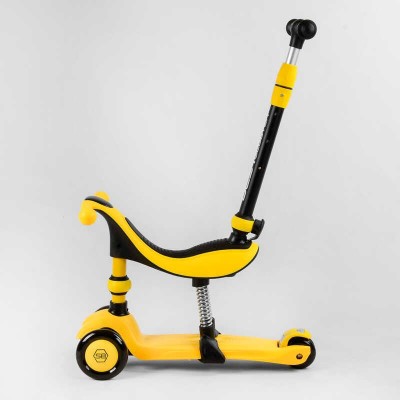 Самокат-велобіг 3в1 триколісний BS-38804 Best Scooter, 3 колеса PU зі світлом, сидіння, амортизатори, батьківська ручка в магазині autoplus, з доставкою по Україні, краща ціна