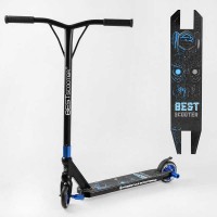 Самокат трюковий Best Scooter 54528 HIC-система, ПЕГИ, алюмінієвий диск та дека, колеса PU d-110мм, ширина керма-52см, висота - 83см