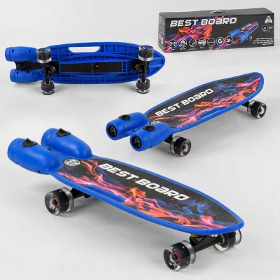 Скейтборд S-00605 Best Board з музикою і димом, USB зарядка, акумуляторні батареї, колеса PU зі світлом 60х45мм