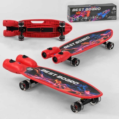 Скейтборд S-00710 Best Board з музикою і димом, USB зарядка, акумуляторні батареї, колеса PU зі світлом 60х45мм