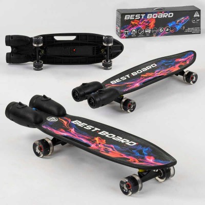 Скейтборд S-00501 Best Board з музикою і димом, USB зарядка, акумуляторні батареї, колеса PU зі світлом 60х45мм в магазині autoplus, з доставкою по Україні, краща ціна