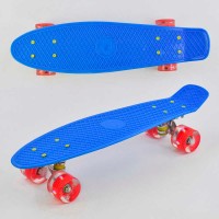 Скейт Пенні борд 0770 Best Board, СИНІЙ, СВІТЛО, дошка = 55см, колеса PU d = 6см
