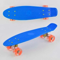 Скейт Пенні борд 0880 Best Board, СИНІЙ, дошка = 55см, колеса PU зі світлом, діаметр 6 см
