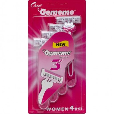 Набір жіночих бритв "Gememe" 4 шт., 3 леза, блістер G-13L 21*10*2,5см