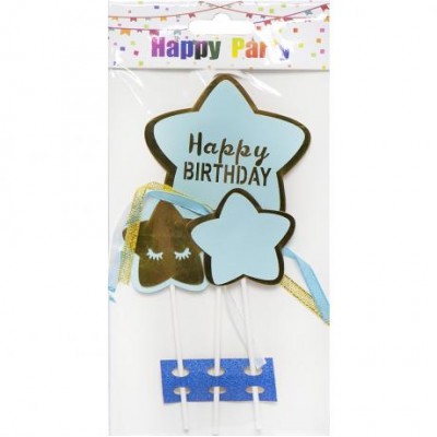 Прикраси - топер для торта Happy Birthday зірки 87-4 у магазині autoplus, з доставкою по Україні, краща ціна