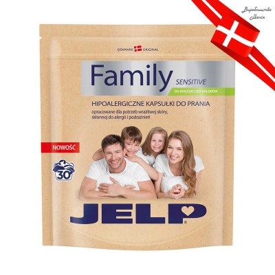 FAMILY Гіпоалергенні капсули для прання білого та кольорового 30шт 90051 / 5713183900511 JELP в магазині autoplus, з доставкою по Україні, краща ціна