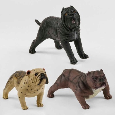 Собачка Q 9899-578 “Бульдог, амстаф та неаполітанський мастиф”, 3 види, поза - стоячи, гумовий з м'яким наповнювачем