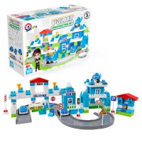 "Конструктор" Технок 8447 "Technok Toys" відділок поліції, 180 деталей, патрульна машина, мінівен, гвинтокрил