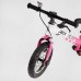 Велобіг Corso Skip Jack 25025 Рожево-білий, надувні колеса 12 , сталева рама з амортизатором, ручне гальмо, підніжка в магазині autoplus, з доставкою по Україні, краща ціна