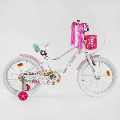 Дитячий велосипед 18 дюймів CORSO Sweety SW-18677 / 186773 БІЛИЙ, алюмінієва рама 9.5’ в магазині autoplus, з доставкою по Україні, краща ціна