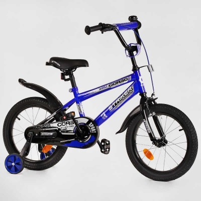 Дитячий велосипед 16 дюймів CORSO STRIKER EX - 16007 ручне гальмо, дзвіночок, дод. колеса, ЗІБРАНИЙ НА 75 в магазині autoplus, з доставкою по Україні, краща ціна
