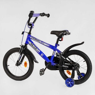 Дитячий велосипед 16 дюймів CORSO STRIKER EX - 16007 ручне гальмо, дзвіночок, дод. колеса, ЗІБРАНИЙ НА 75 в магазині autoplus, з доставкою по Україні, краща ціна