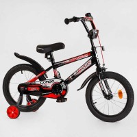 Дитячий велосипед 16 дюймів CORSO “STRIKER EX-16128 ручне гальмо, дзвіночок, дод. колеса, ЗІБРАНИЙ НА 75