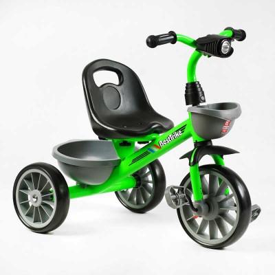 Велосипед 3-х колісний BS-14640 "Best Trike" колеса EVA переднє 12’’, заднє 10’’, сталева рама, фара з музикою та світлом, 1 пісня українською та 2 англійською, 2 кошики