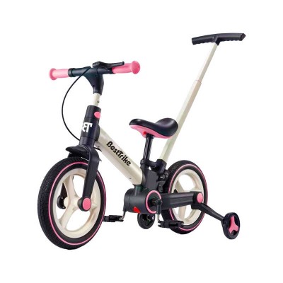 Велосипед-трансформер Best Trike BT-12755 колеса PU 12’’, батьківська ручка, з’ємні педалі, ручне гальмо, допоміжні бокові колеса