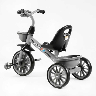 Велосипед 3-х колісний BS-18125 "Best Trike" колеса EVA переднє 12’’, заднє 10’’, сталева рама, фара з музикою та світлом, 1 пісня українською та 2 англійською, 2 кошики в магазині autoplus, з доставкою по Україні, краща ціна
