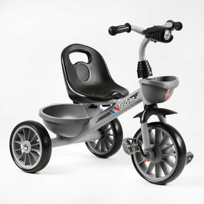 Велосипед 3-х колісний BS-18125 "Best Trike" колеса EVA переднє 12’’, заднє 10’’, сталева рама, фара з музикою та світлом, 1 пісня українською та 2 англійською, 2 кошики