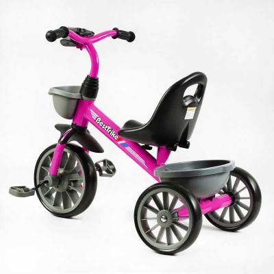 Велосипед 3-х колісний BS-44101 "Best Trike" колеса EVA переднє 12’’, заднє 10’’, сталева рама, фара з музикою та світлом, 1 пісня українською та 2 англійською, 2 кошики в магазині autoplus, з доставкою по Україні, краща ціна