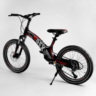Дитячий спортивний велосипед 20 '' CORSO «T-REX» 41777 магнієва рама, обладнання MicroShift, 7 швидкостей, зібраний на 75 в магазині autoplus, з доставкою по Україні, краща ціна