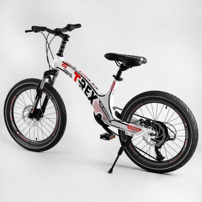 Дитячий спортивний велосипед 20 '' CORSO «T-REX» 64899 магнієва рама, обладнання MicroShift, 7 швидкостей, зібраний на 75 в магазині autoplus, з доставкою по Україні, краща ціна