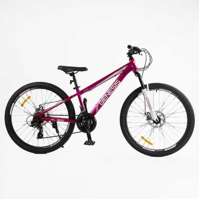 Велосипед Спортивний Corso 26" дюймів «Genesis» T-26996 рама сталева 13’’, обладнання Saiguan 21 швидкість, зібран на 75