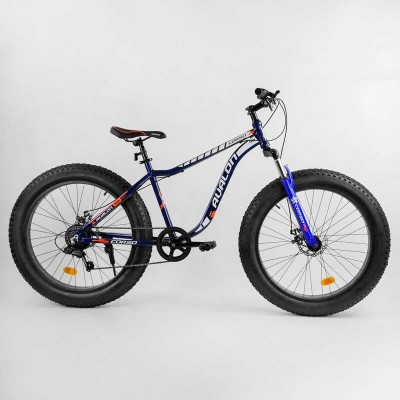 Велосипед Спортивний CORSO «Avalon» 26 дюймів 14319 ФЕТБАЙК, рама алюмінієва, обладнання Shimano 7 швидкостей, зібраний на 75