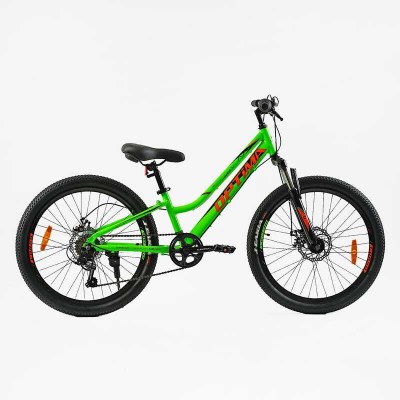 Велосипед Спортивний Corso «OPTIMA» 24" дюйми TM-24355 рама алюмінієва 11'', обладнання Shimano RevoShift 7 швидкістей, зібраний на 75