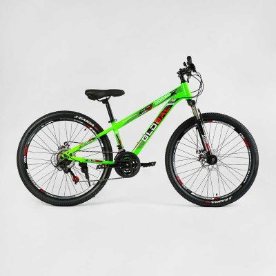Велосипед Спортивний Corso 26" дюймів «Global» GL-26639 (1) рама сталева 13’’, обладнання Saiguan 21 швидкість, зібран на 75