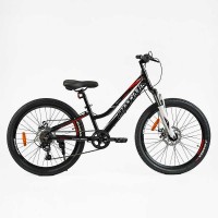 Велосипед Спортивний Corso «OPTIMA» 24" дюйми TM-24811 рама алюмінієва 11'', обладнання Shimano RevoShift 7 швидкістей, зібраний на 75